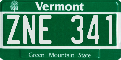 VT license plate ZNE341