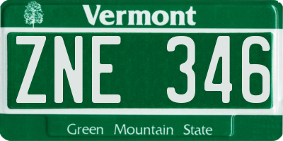 VT license plate ZNE346