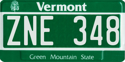 VT license plate ZNE348