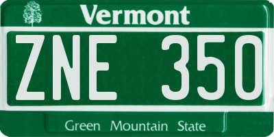 VT license plate ZNE350