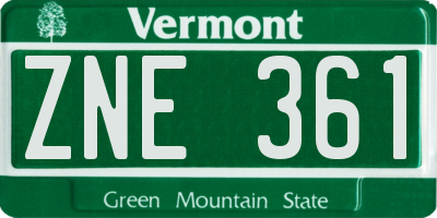 VT license plate ZNE361
