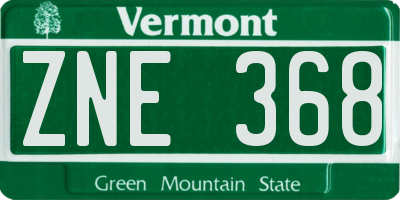 VT license plate ZNE368
