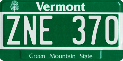 VT license plate ZNE370