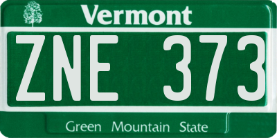 VT license plate ZNE373