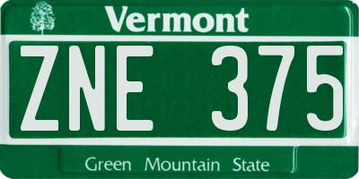 VT license plate ZNE375
