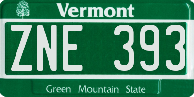 VT license plate ZNE393