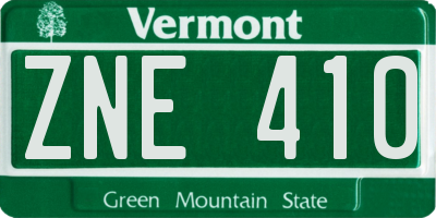VT license plate ZNE410