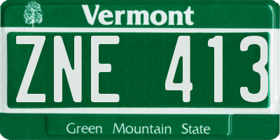 VT license plate ZNE413