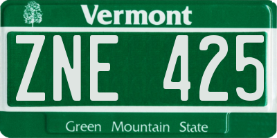 VT license plate ZNE425