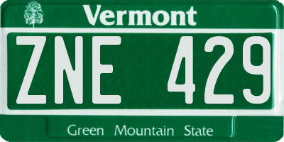 VT license plate ZNE429