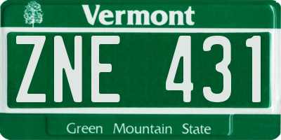 VT license plate ZNE431
