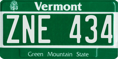 VT license plate ZNE434
