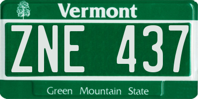 VT license plate ZNE437