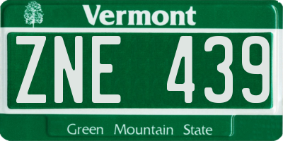 VT license plate ZNE439