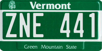 VT license plate ZNE441