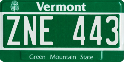 VT license plate ZNE443