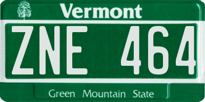 VT license plate ZNE464