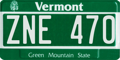 VT license plate ZNE470