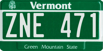 VT license plate ZNE471