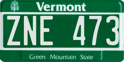 VT license plate ZNE473