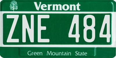 VT license plate ZNE484