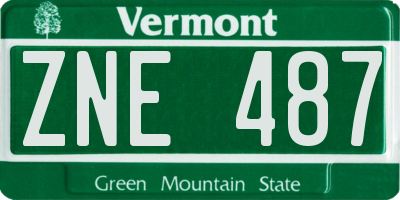 VT license plate ZNE487