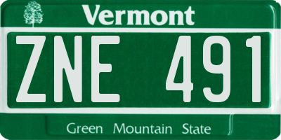 VT license plate ZNE491