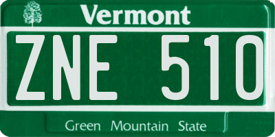 VT license plate ZNE510