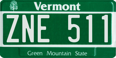 VT license plate ZNE511