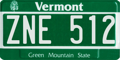 VT license plate ZNE512