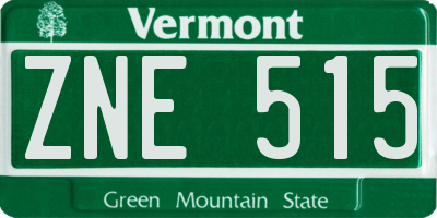 VT license plate ZNE515