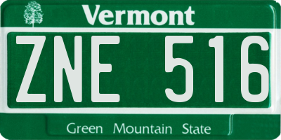 VT license plate ZNE516