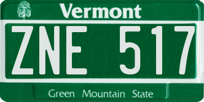 VT license plate ZNE517