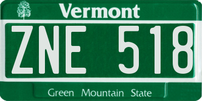 VT license plate ZNE518