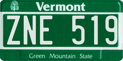 VT license plate ZNE519