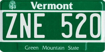 VT license plate ZNE520