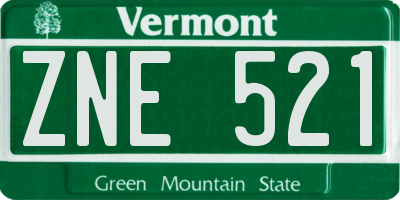 VT license plate ZNE521