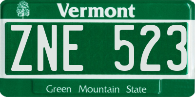 VT license plate ZNE523