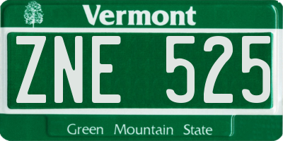 VT license plate ZNE525