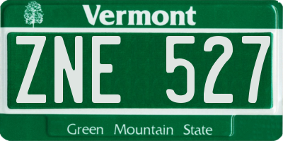 VT license plate ZNE527