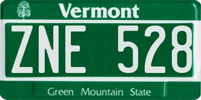 VT license plate ZNE528