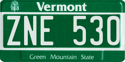 VT license plate ZNE530