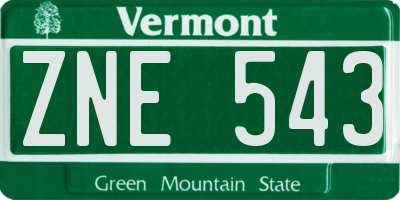 VT license plate ZNE543