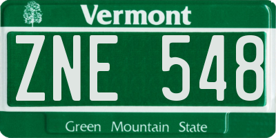 VT license plate ZNE548