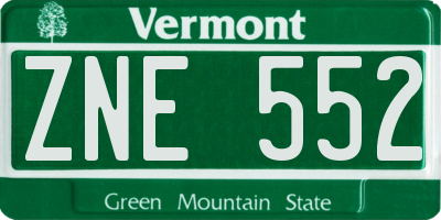 VT license plate ZNE552