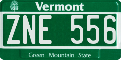 VT license plate ZNE556