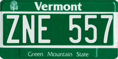 VT license plate ZNE557