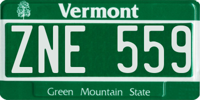 VT license plate ZNE559