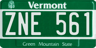 VT license plate ZNE561
