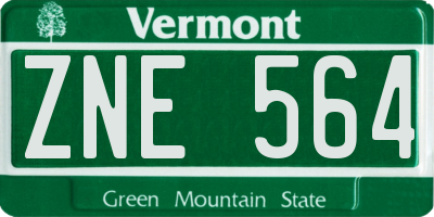 VT license plate ZNE564